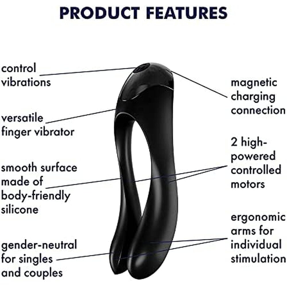 Satisfyer Candy Cane Finger Vibrator Black