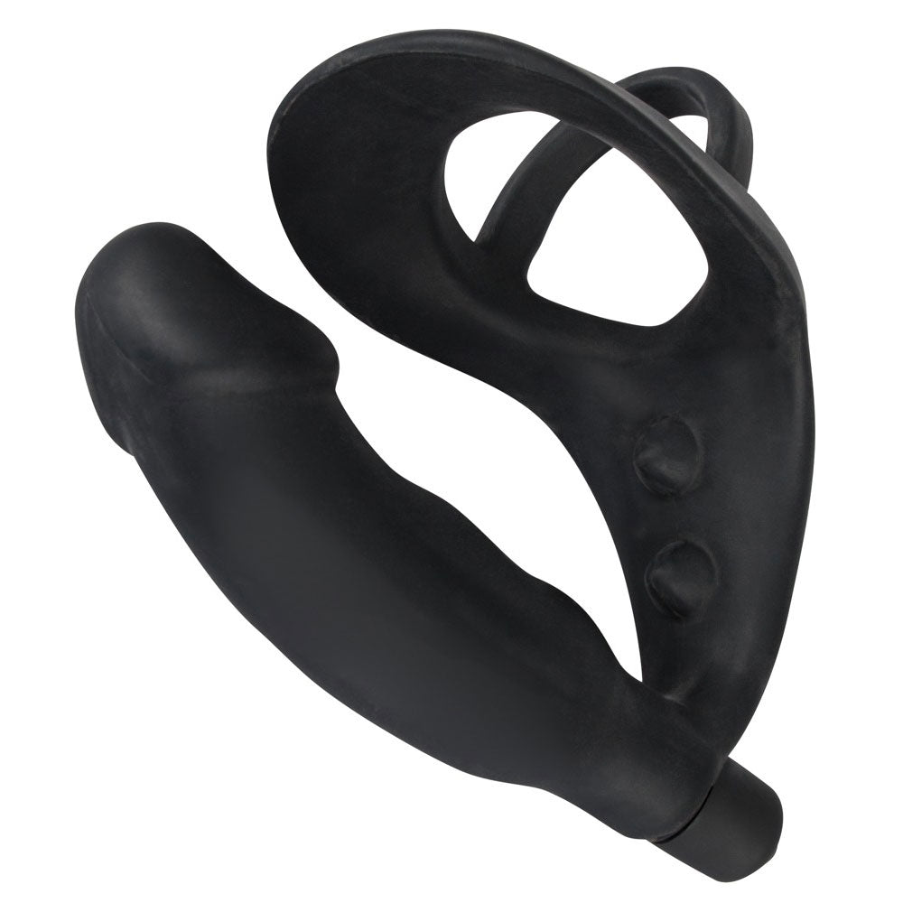 Black Velvets Cock Ring And Vibrating Anal Plug