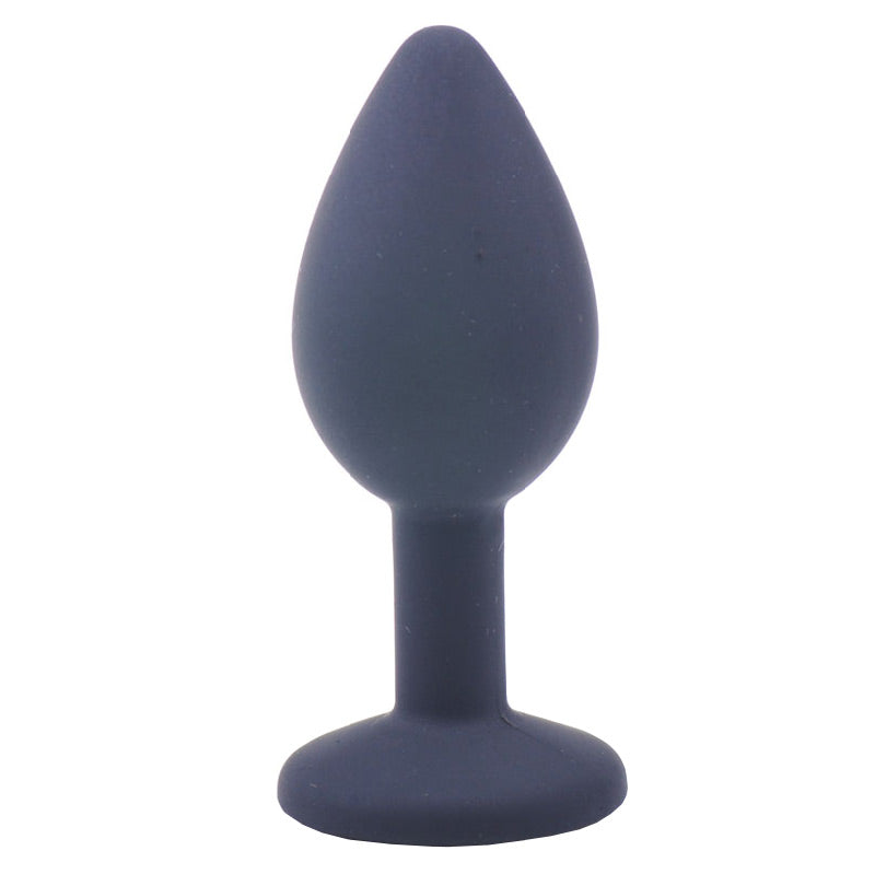 Small Black Jewelled Silicone Butt Plug