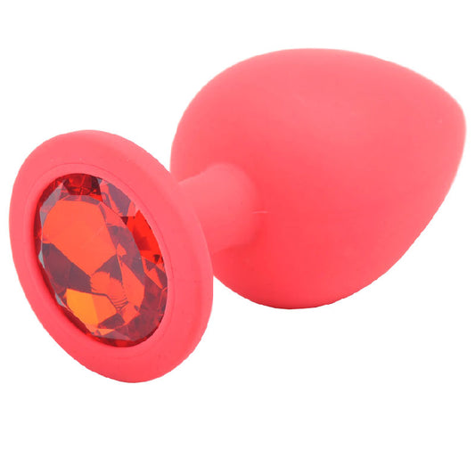 Large Red Jewelled Silicone Butt Plug